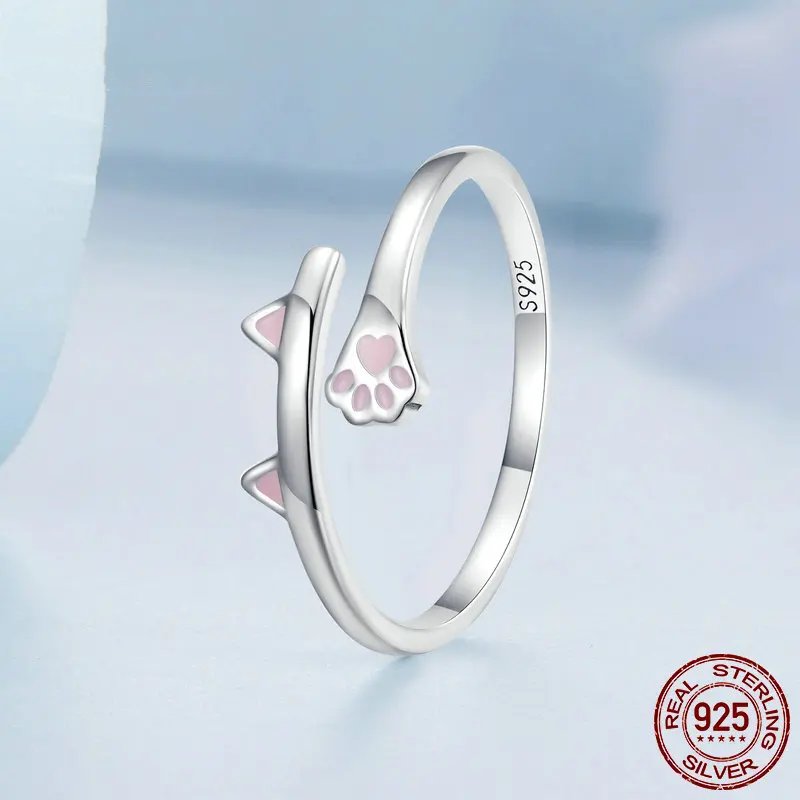 Cute Pet Pink Cat Ear Claw Ring