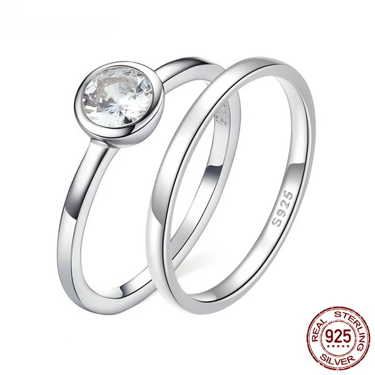 Clear CZ Finger Ring Minimalist