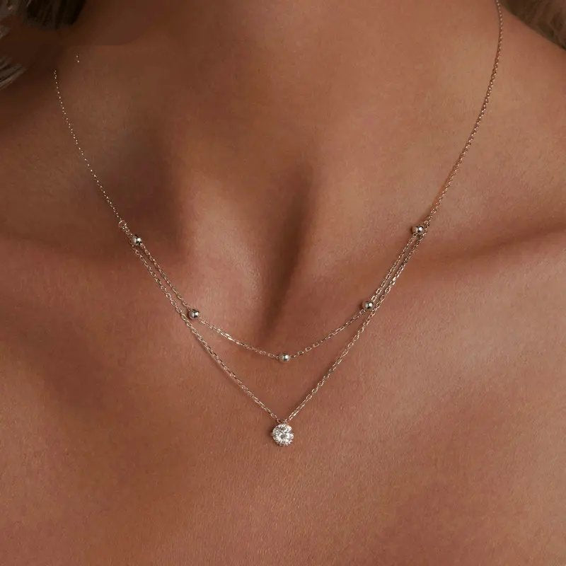 Sara's Multilayer Moissanite Necklace