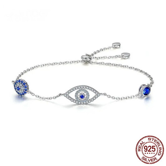 Blue Zircon Evil Eye Bracelet