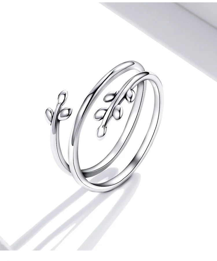 Leaves Adjustable Ring Trendy Multilayer Leaf Open Ring