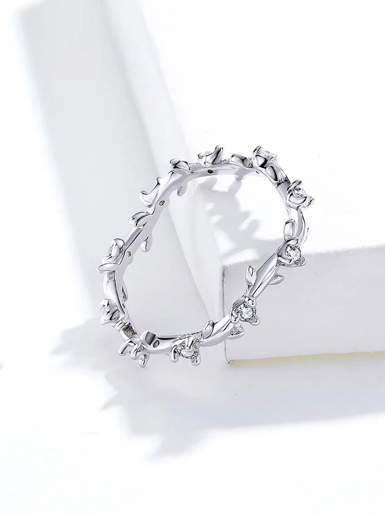 Vine Branch Rings with Cubic Zirconia