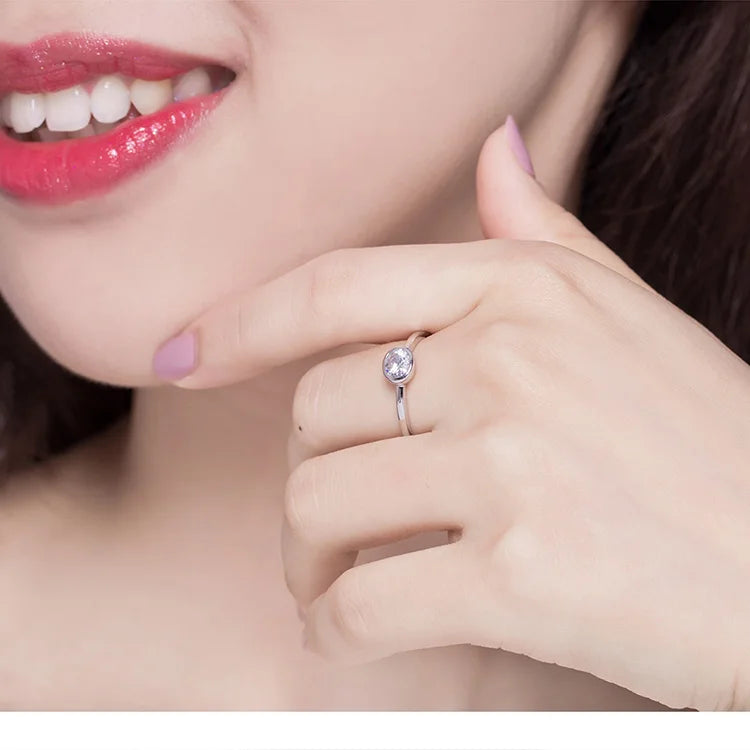 Clear CZ Finger Ring Minimalist