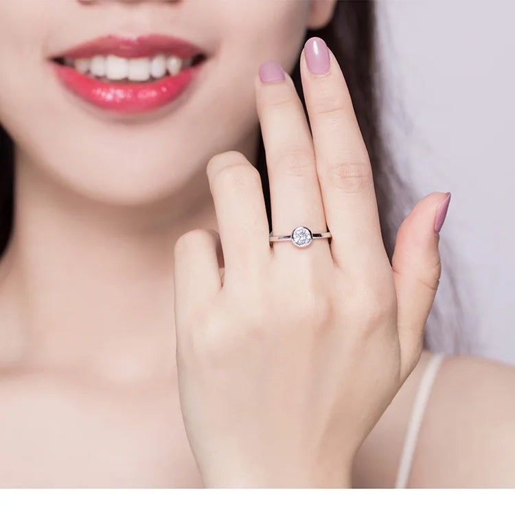 Clear CZ Finger Ring Minimalist