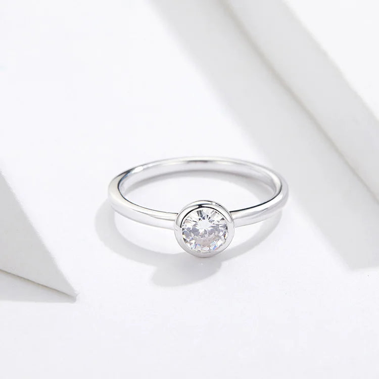 Clear CZ Finger Ring Minimalist