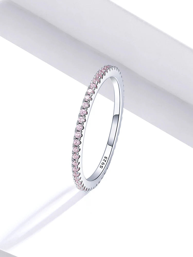 Platinum Plated Sterling Silver Synthetic Diamond Ring