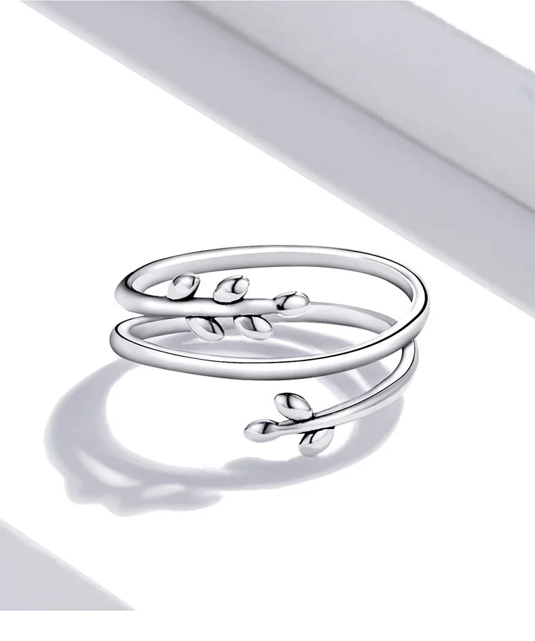 Leaves Adjustable Ring Trendy Multilayer Leaf Open Ring