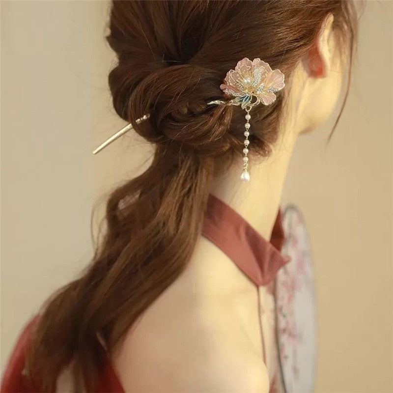 Retro Chinese Style Tassel Hair Clip for Women