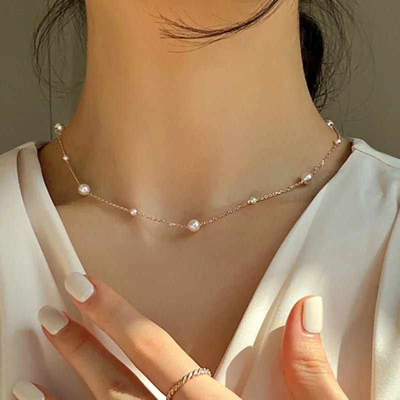 Fashion Love Heart Shape Faux Pearl Necklace