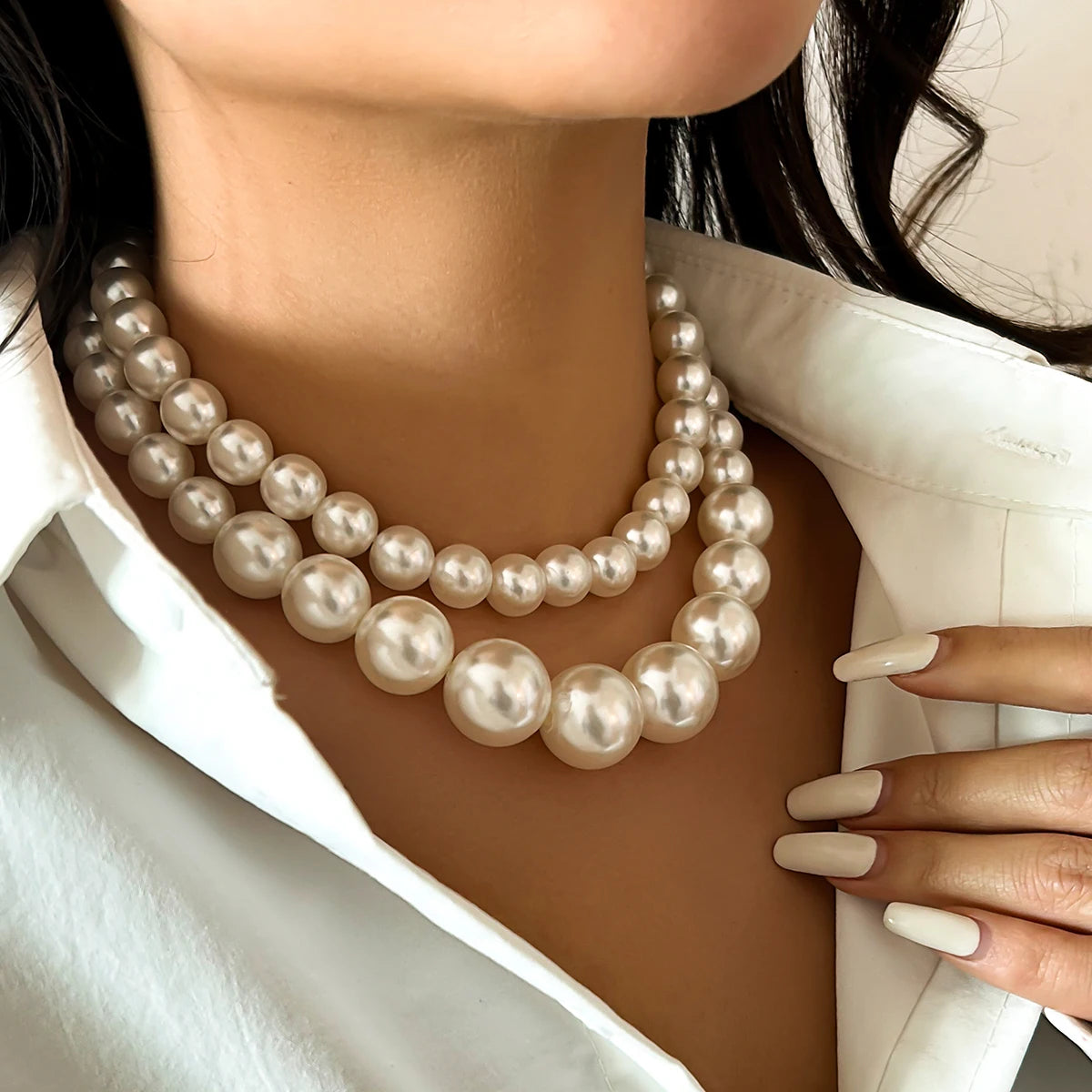 Faux Pearl Beaded Necklaces for Women Wedding Party