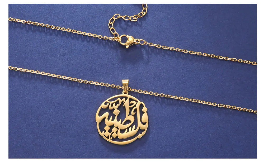 Palestine Round Pendant Necklace for Women Men Chain Necklace Anniversary