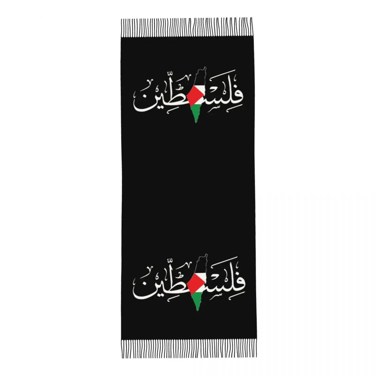 Womens Tassel Scarf Palestinian Arabic Large Winter Fall Shawl Wrap Palestine Solidarity Flag Map Reversible Cashmere Scarf