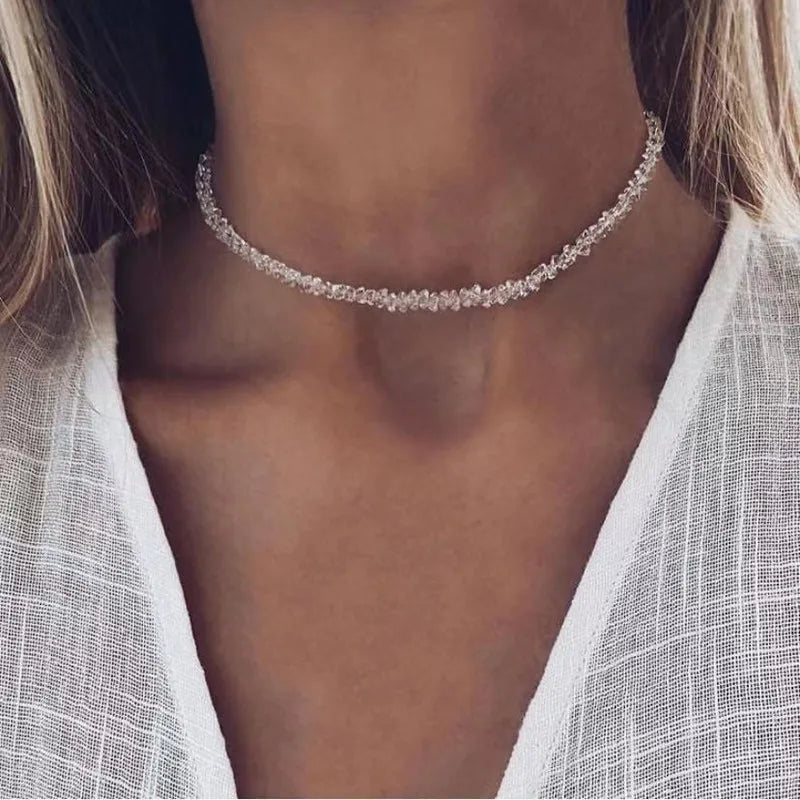 white crystal necklace