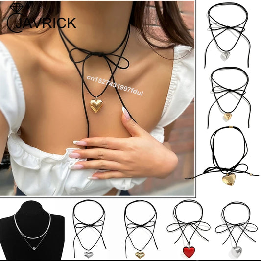 Heart Knot Tie Necklace