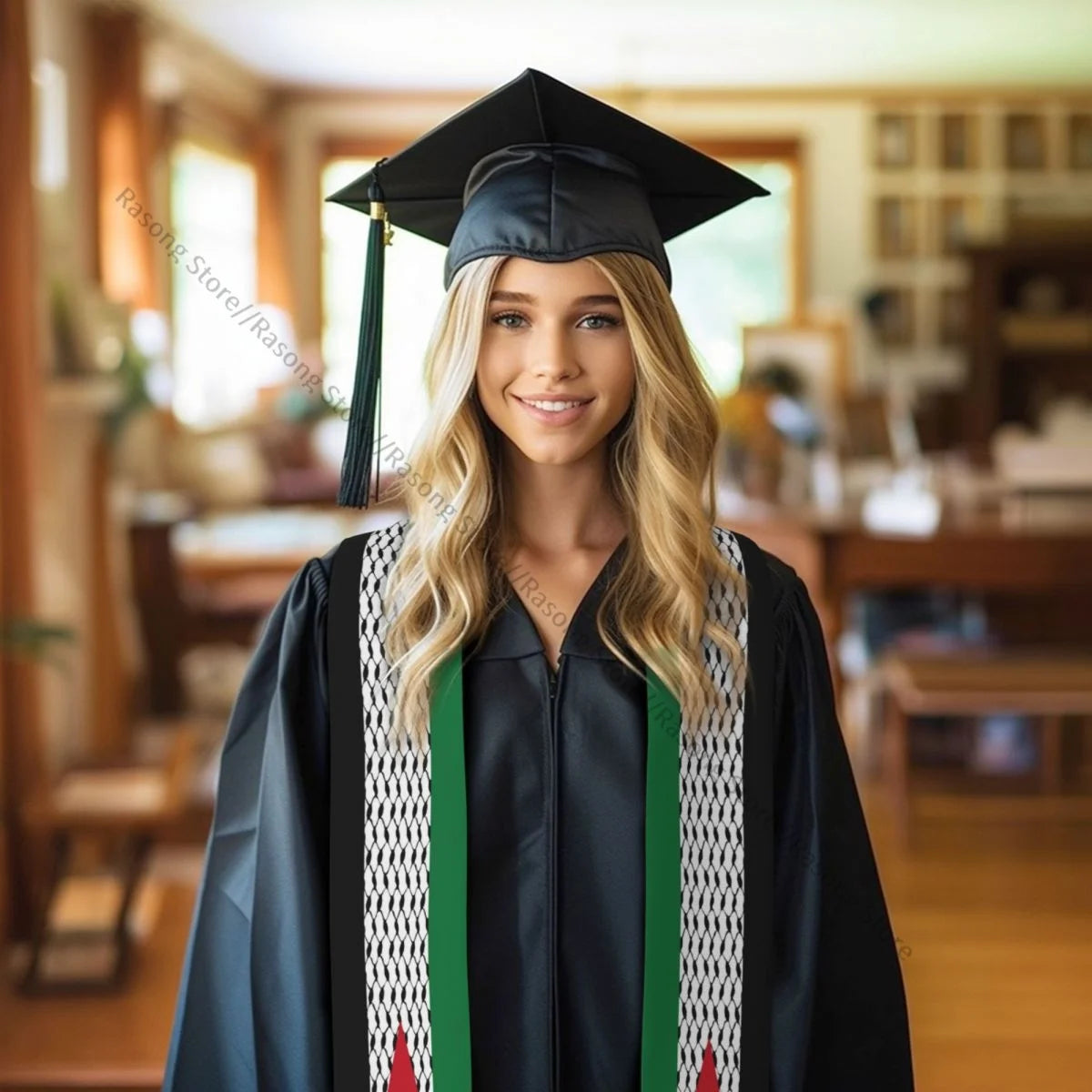 School Student Graduation Stole Palestine Flag Sash Graduate Ceremony Graduation Stole Photo Props