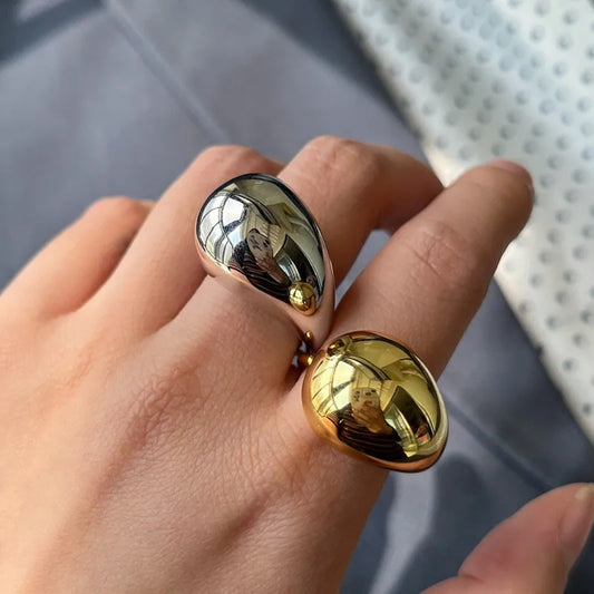 New Gold and Silver Water Drop Ring