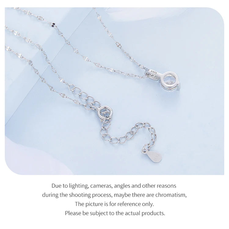 Silver Clear Zircon Pendant Necklace