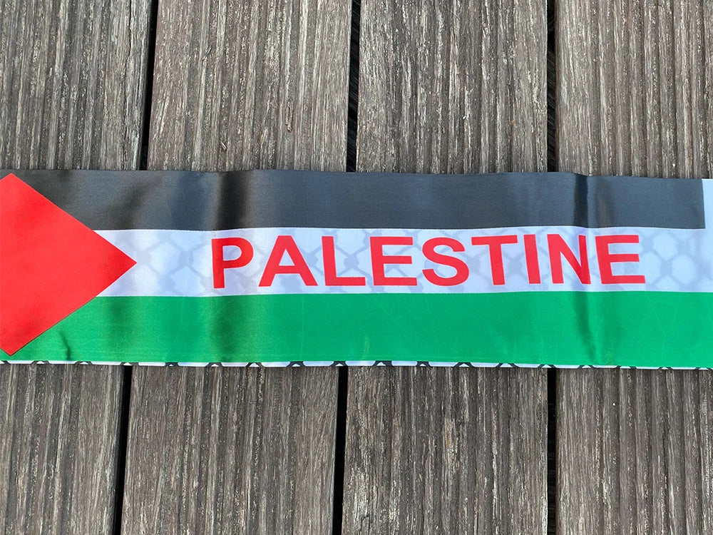 14x130cm Scarf Printing Satin Palestinian Flag national day Scarves palestine shawl