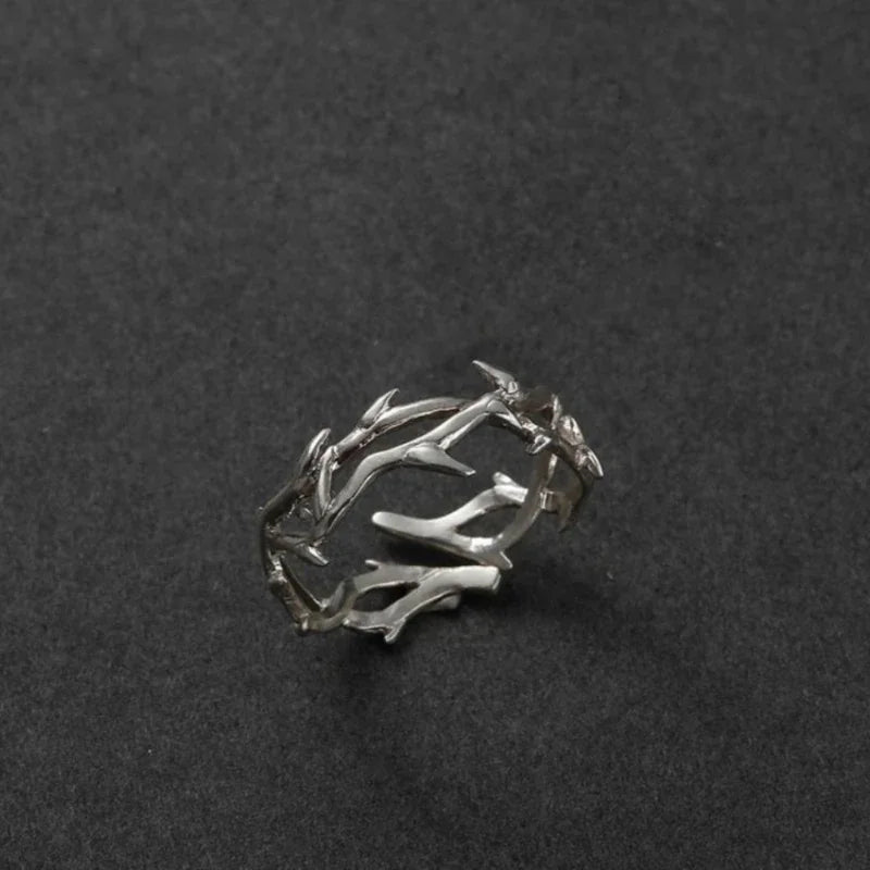 Vintage Gothic Rose Spiky Couple Rings for Men and Women