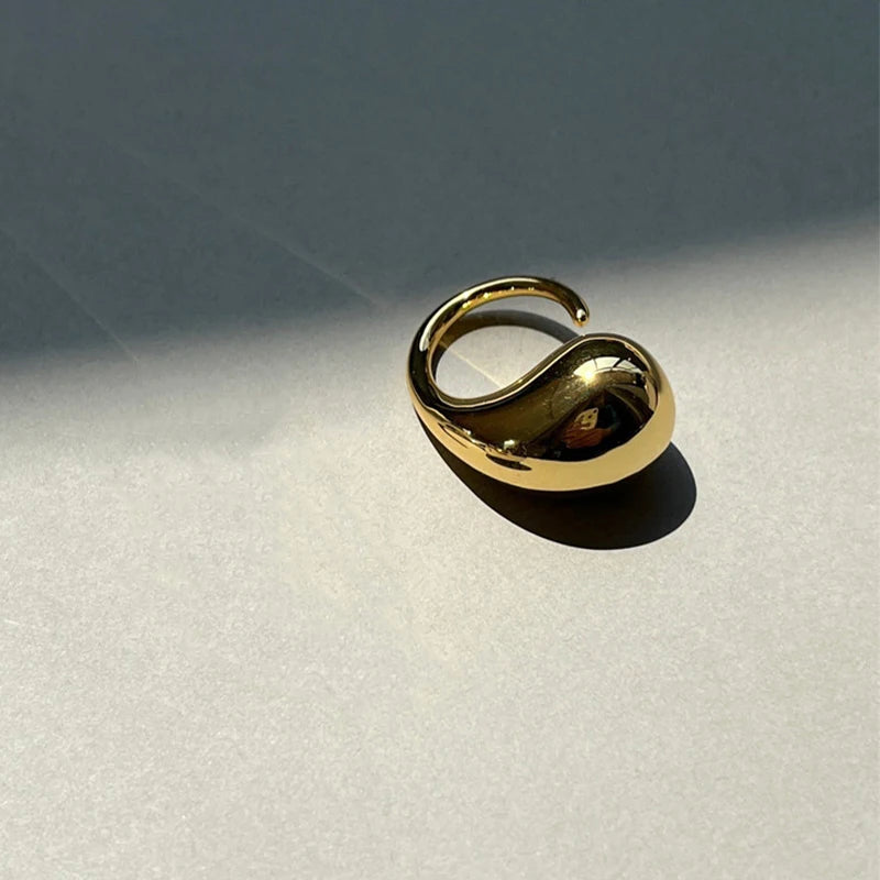 New Gold and Silver Water Drop Ring