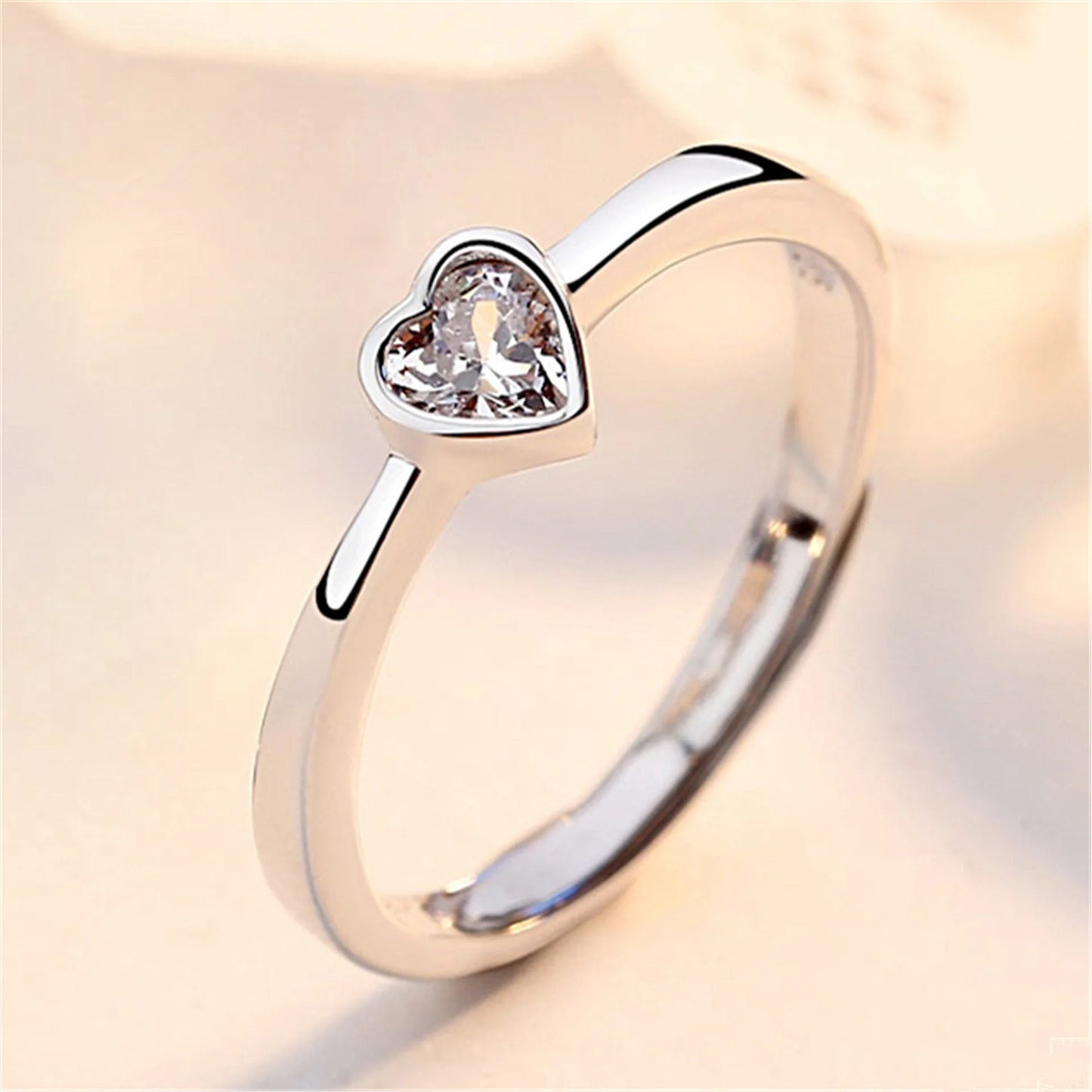 Infinity Love Eternal Zircon Heart Ring Set Charm Jewelry