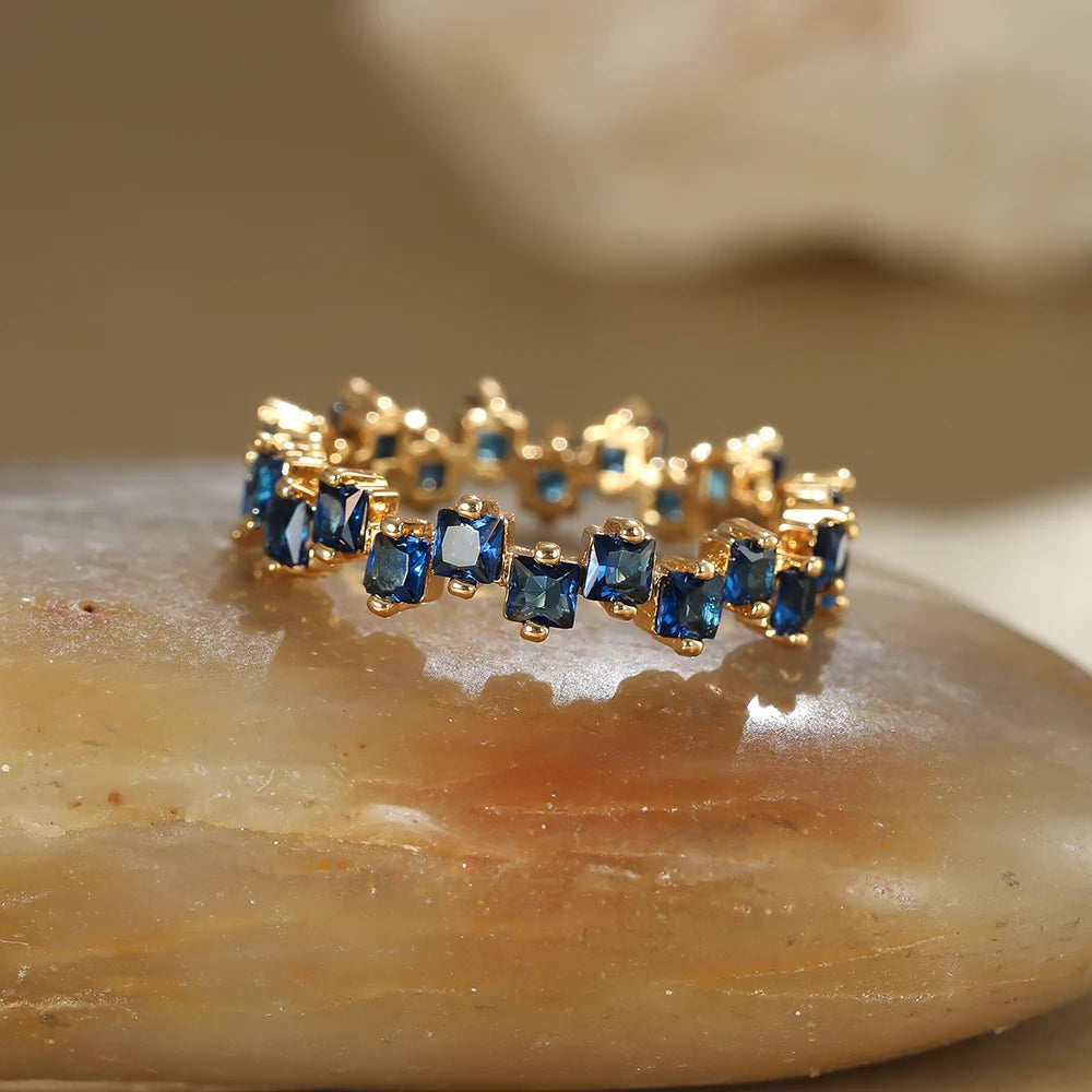 Royal Blue Stone Thin Ring for Women