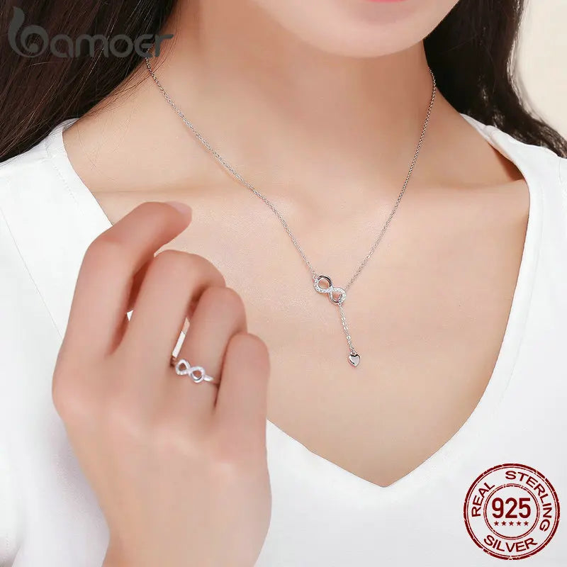 Silver Infinity Love Necklaces and Eternal Love Necklace