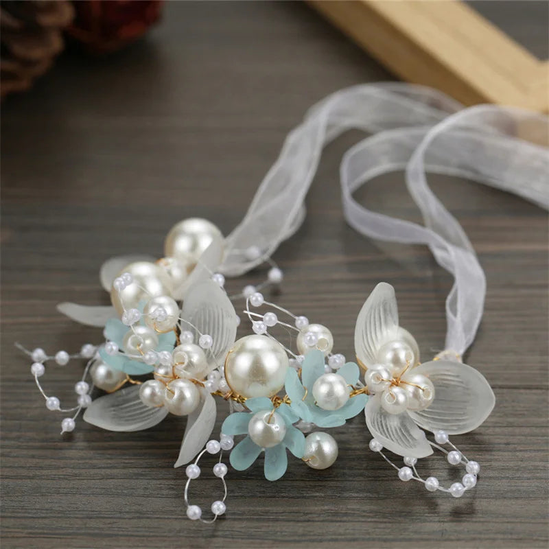 Pearl Headpiece Flower Wreath