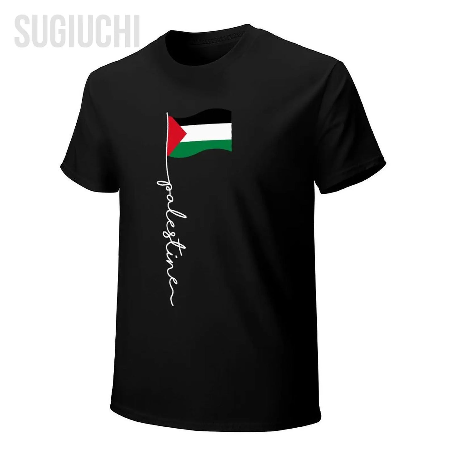 Unisex Men Palestine Flag With Palestine Name For Palestinians Tshirt Tees T Shirts Women Boys 100% Cotton T-Shirt