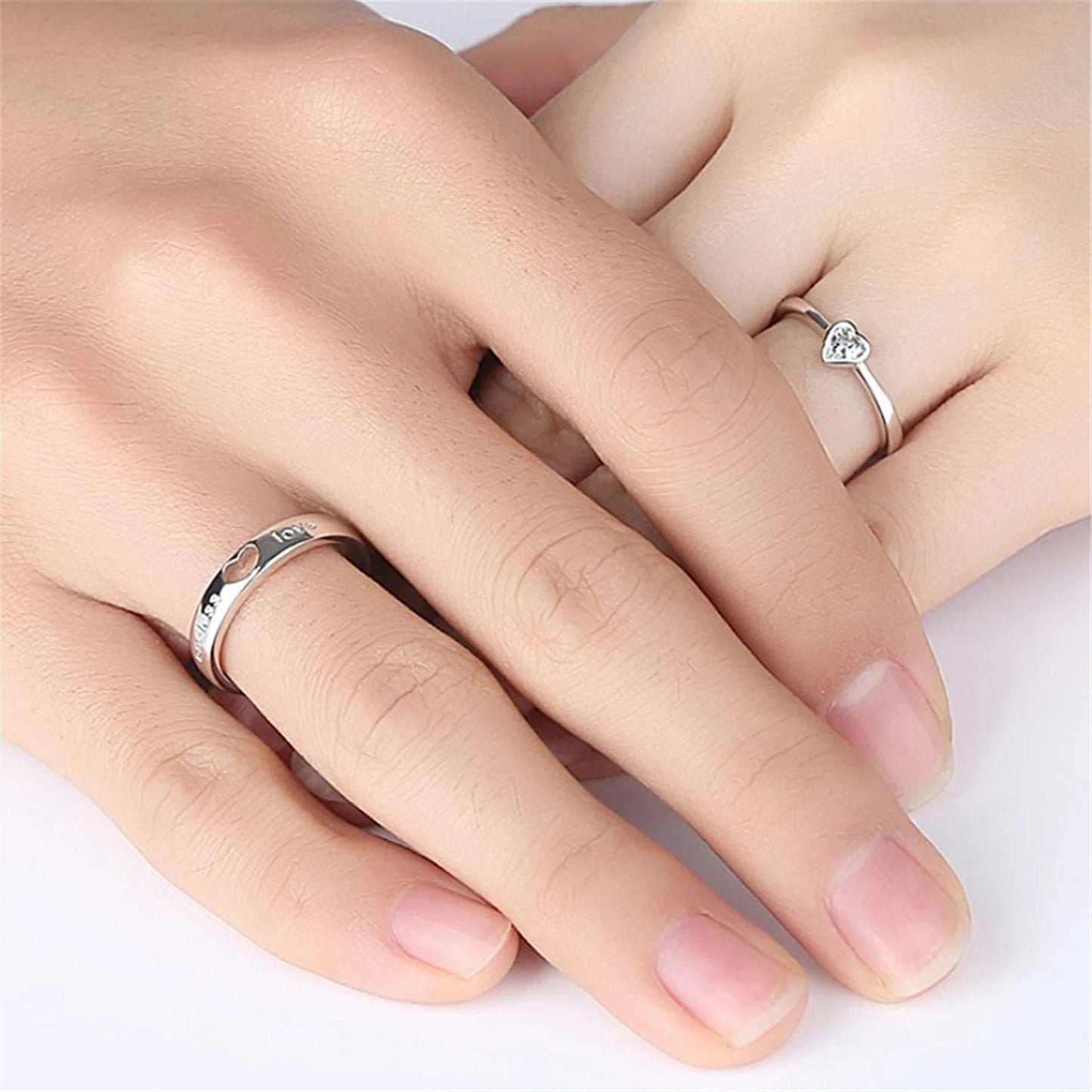 Infinity Love Eternal Zircon Heart Ring Set Charm Jewelry