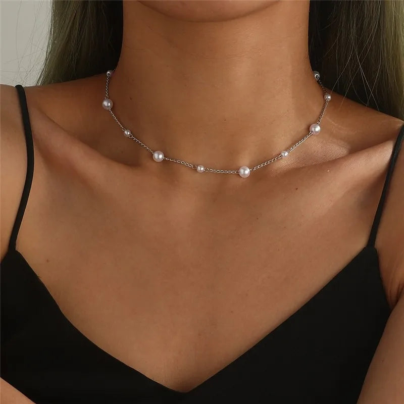 Fashion Love Heart Shape Faux Pearl Necklace