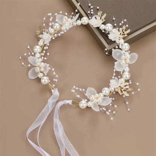 Pearl Headpiece Flower Wreath