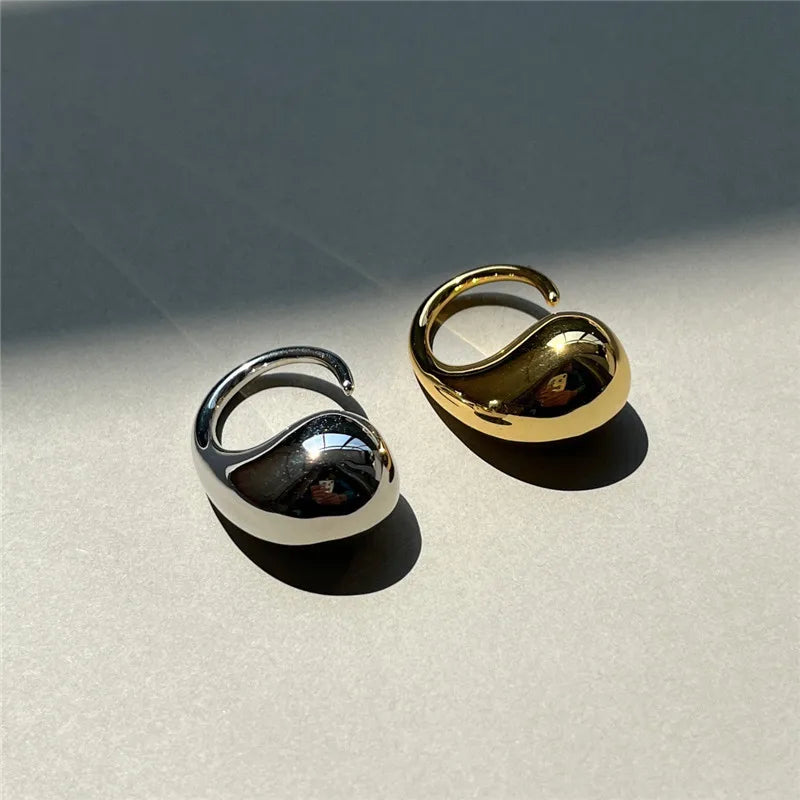 New Gold and Silver Water Drop Ring