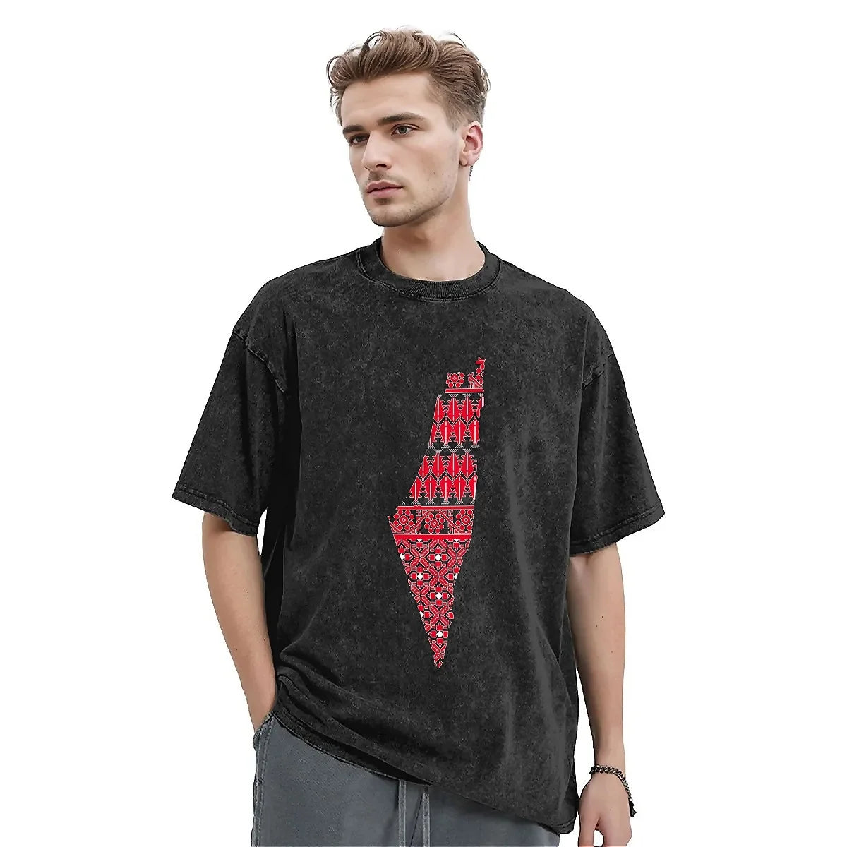 Palestinian keffiyeh T Shirt Palestine map Streetwear T-Shirts 2025 Simple Fashion Tshirt For Men Women Short-Sleeve Design Tees