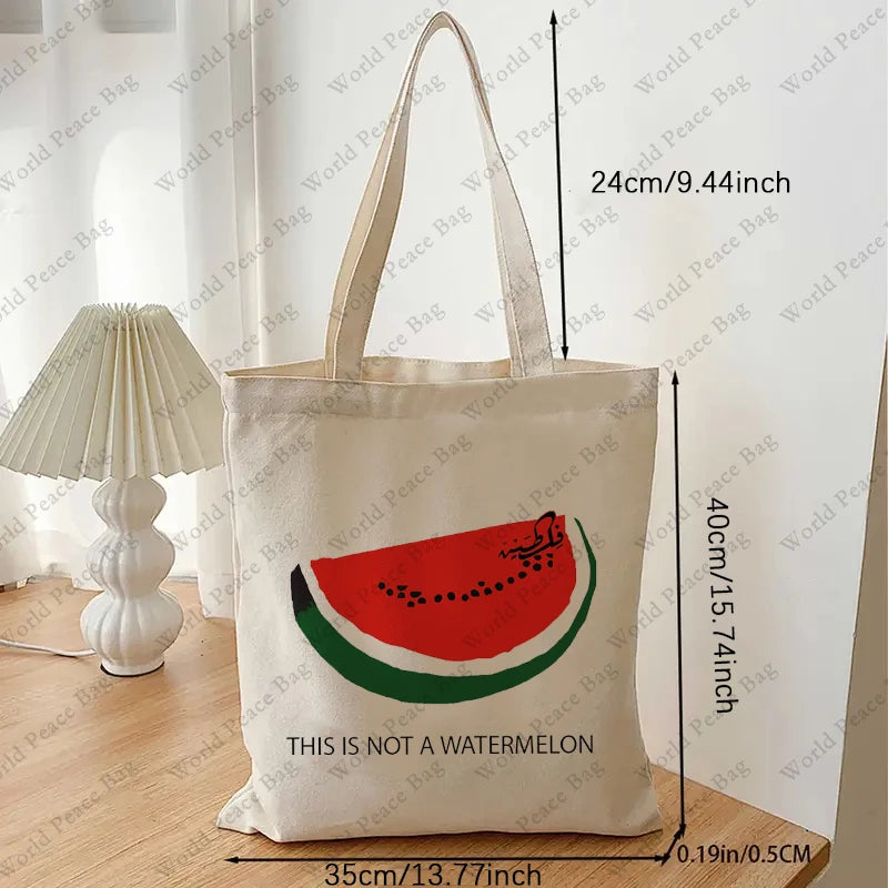 One Piece Canvas Shoulder Bag for Travel Daily Commute Reusable Women Shopping Bag