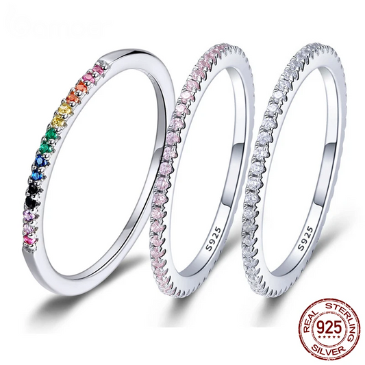 Platinum Plated Sterling Silver Synthetic Diamond Ring