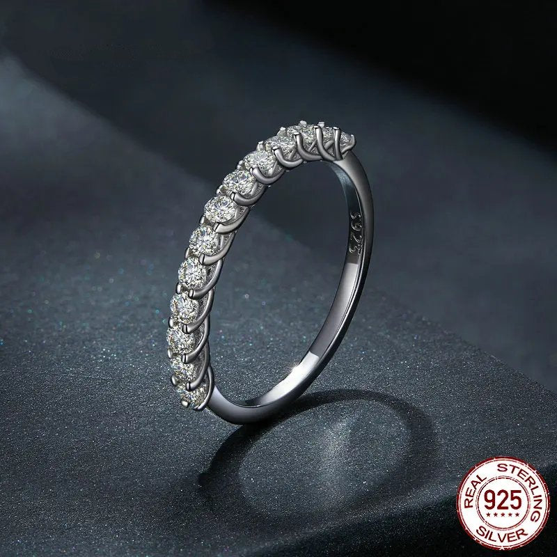 Moissanite Half Band Eternity Ring for Women