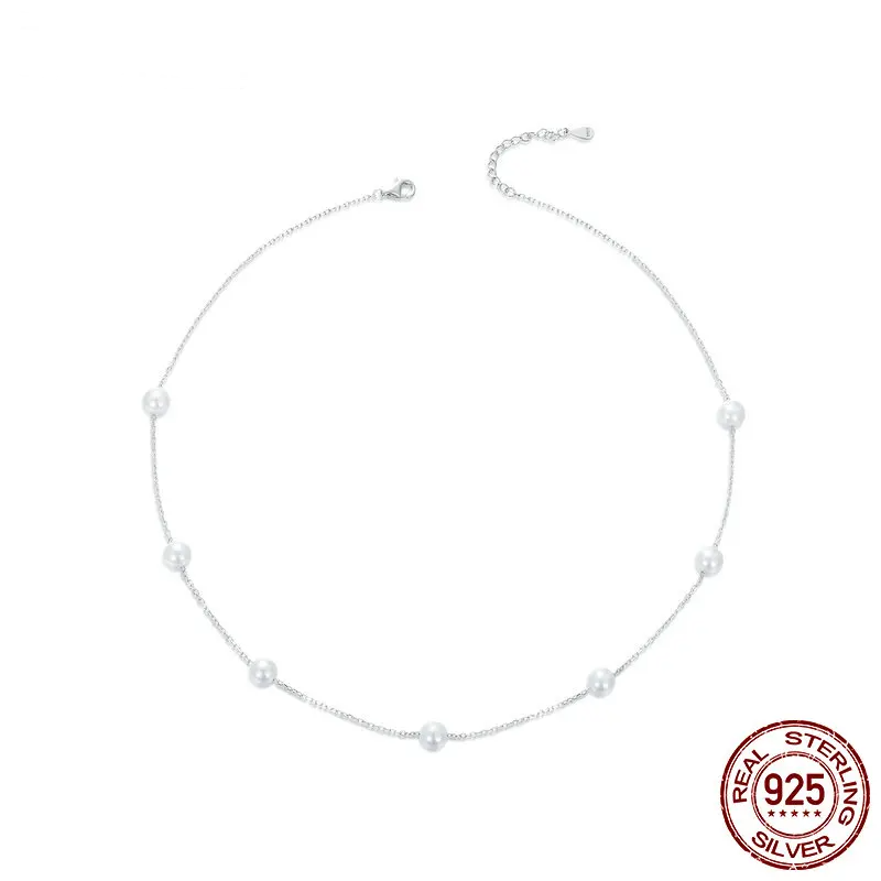 White Gold Plated Pearl Necklace