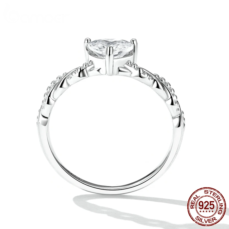 Romantic Love Ring for Women Fine Jewelry Shining Heart Stone