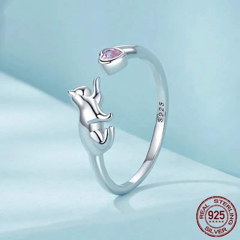 Cute Cat Ring for Women Pet Lover Jewelry Gift