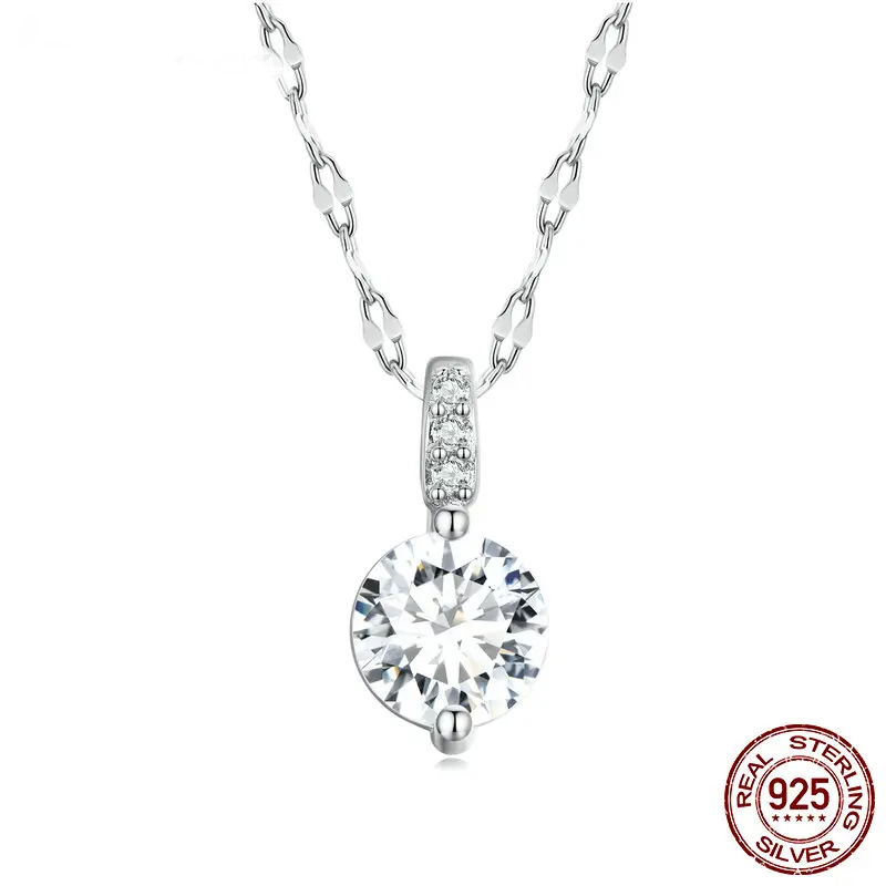 Silver Clear Zircon Pendant Necklace