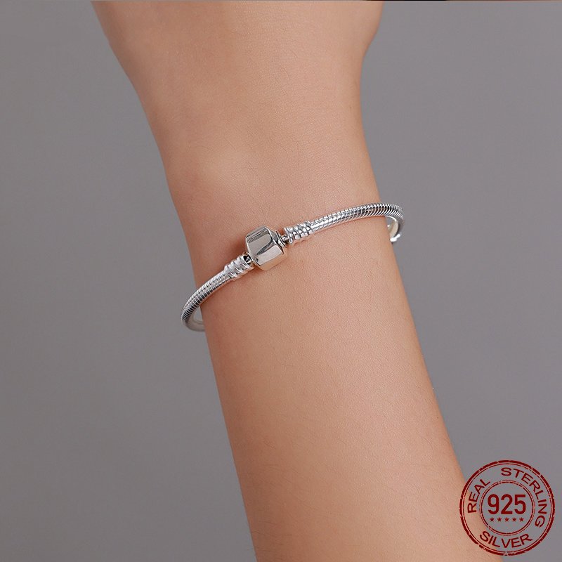 Silver Snake Chain Bangle & Bracelet for Women